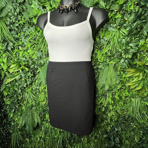 CALVIN KLEIN Skirt Women 14P Black‎ Short Pencil Design Career  0836 - Picture 1 of 9
